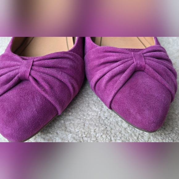 Vionic Gramercy Purple Suede Bow Detail Ballet Flats Size 10 - Picture 4 of 9